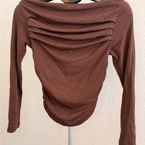 Chic Brown Long Sleeve Top